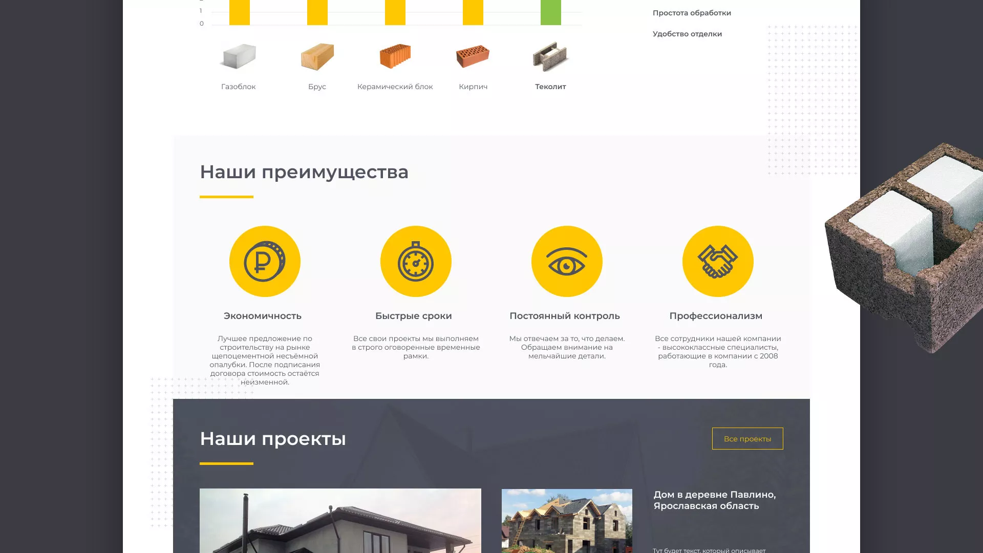 Создание сайта для строительной компании «ЭКОДОМ» в Игарке