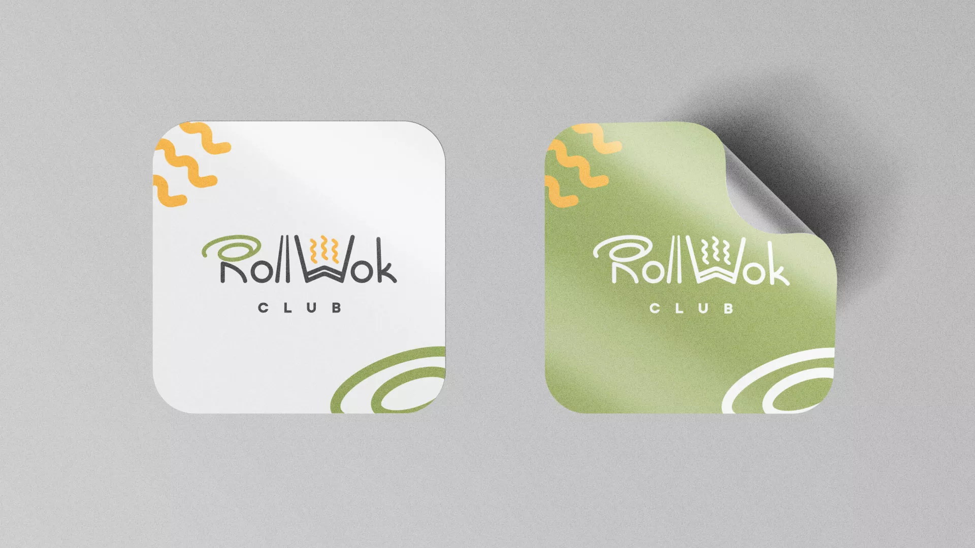 Разработка логотипа и фирменного стиля суши-бара «Roll Wok Club» в Игарке